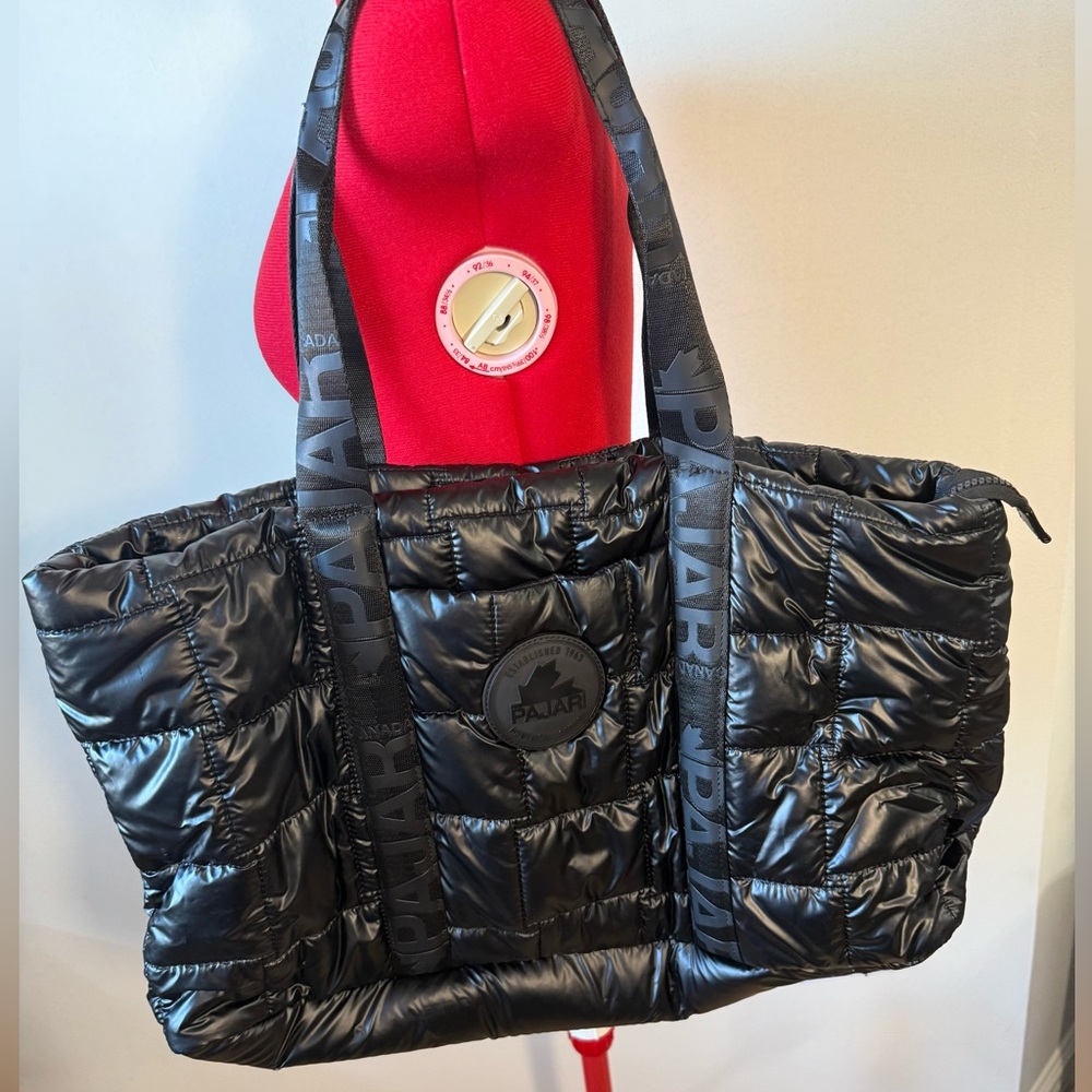 PAJAR Black Quilted Tote EUC